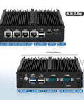 J4125 Micro Firewall Router With Quad 2.5 Gb Ethernet And 16 Gb Ram Packing 512 Gb Storage In A Quiet Fanless Frame, rear ports view
