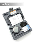 Digital Indicator With Dual Inch And Metric Conversion, 0 To 1 Inch Range, 25.4 Mm Readout, shown in packaging with manual