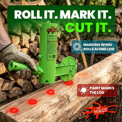 Top Shelf Firewood Measuring Marker Tool With Five Heavy Duty Wheels Six To Twenty Four Inch Range Rock Solid Build For Straight Up Accurate Wood Cutting And Easy Yard Work Any Day