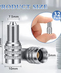 32 Pieces Double Seal Valve Stem Caps For High Pressure Tires Metal Flow Through Air Caps For Trucks Cars RVs Semis Buses