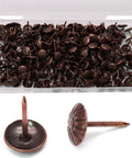 Top Shelf Red Copper Daisy Head Upholstery Tacks, 150 Pack Heavy Duty Thumb Nails For Furniture Repair, in plastic box.