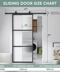 Glass Barn Door 36x84 Reeded Glass With Carbon Steel Pre Drilled Frame Sliding Door Panel Includes 6 Ft Hardware Kit Installed