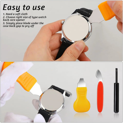 Watch Back Case Opener Set 3 Piece With 3 Styles Watch Back Remover Tools For Battery Replacement And Repair Kit Great For Both Beginners And Pros