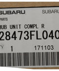Rear Axle Hub Wheel Bearing Unit 28473FL040 OEM Grade Direct Fit Replacement label for Crosstrek Forester Impreza 2012-2019