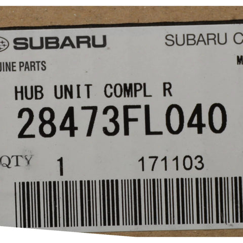 Rear Axle Hub Wheel Bearing Unit 28473FL040 OEM Grade Direct Fit Replacement label for Crosstrek Forester Impreza 2012-2019
