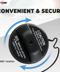 Toyota Fuel Tank Filler Cap Replacement For 2002 To 2009 Corolla Camry Sienna Solara with black click lock and 360° rotation.