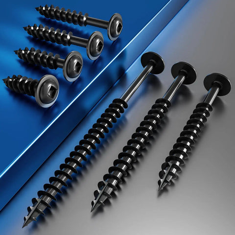 Pocket Hole Screw Kit 87 Pcs With 60mm Drive Bit Round Head Square Groove Self Tapping Wood Screws on blue and gray surface