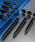 Black Pocket Hole Screws Set Number Eight Three Quarters Inch 200 Pieces One Pound Square Drive Round Head Self Tapping