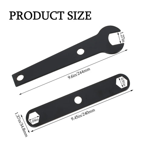 Badass Table Saw Wrench Set Compatible With Ryobi 10 Inch Table Arbor Blade Replacement Fits Bts10 Bts12s Rts21 with dimensions.