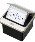 Pop Up Floor Electrical Outlet With 20 Amp GFCI, Stainless Steel Hidden Countertop Box, Tamper Resistant Receptacle, ETL Listed