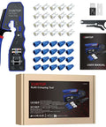 RJ45 Crimp Tool Kit For Cat5 Cat5e Cat6 Cat6a Ethernet With Pass Through Connectors One Step Crimping Kit Includes 20 Cat6 Pass Through Heads And 20 Blue Protection Covers