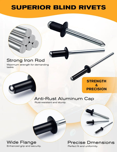 Premium Aluminum Dome Head Pop Rivets 1/8 X 5/8 Inch Pack Of 100 Corrosion Resistant Fasteners For Metal Wood And Plastic Pro Grade Tough As Nails Solid Hold Quick Install Heavy Duty Workhorse