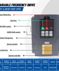 2.2KW Water Cooled Spindle Motor ER20 24000 RPM With 400Hz VFD Inverter 110V control panel interface