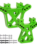 Aluminum Front And Rear Shock Towers For 1 By 18 Traxxas LaTrax Teton Desert Prerunner SST Beefed Up Upgrade Parts 6061 T6 Anodized Green Replaces Stock 7637 Includes Hardware shown