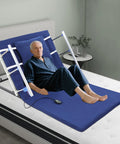 Super Smooth Electric Lifting Bed Backrest With Foldable Armrests And Power Adjustable Wedge Mattress For Elderly Patients To Sit Or Sleep in blue