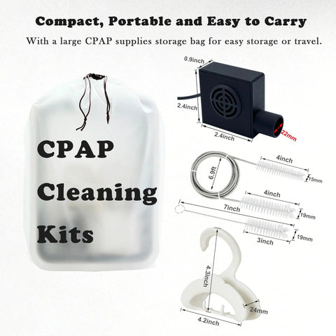 All In One CPAP Cleaning Kit With Hose Dryer For Universal 22mm Tubing Includes storage bag and CPAP accessories