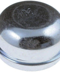Silver Wheel Dust Cap For Daily Drivers, showing a round hardened steel hub cover with a shiny finish, designed to fit 2 inch outer diameter.