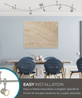 96 Inch Brushed Nickel LED Flex Track Ceiling Light 5 Light Adjustable Track Fixture for Kitchen and Living Room