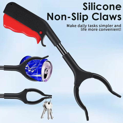 Two Pack Grabber Tool With 360 Degree Rotating Jaw For Easy Trash Pickup And Reach Lightweight Ergonomic Grabber For Seniors Gardening And Household Tasks