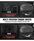 Multi-position torque switch for Heavy Duty 1 Inch Air Impact Wrench Delivering 3160 Ft Lbs Breakaway Torque.