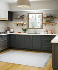 Kitchen with floating shelves using Beefed Up 10x6 Inch Shelf Brackets Set Of 4 Heavy Duty Alloy Metal Mounts