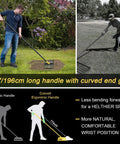 77in Lawn Leveling Rake 17 By 10 Inch With Adjustable Curved End Handle for Soil Smoothing and Turf Leveling