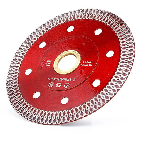 No Sweat 4 Inch Diamond Porcelain Saw Blade For Sliding Through Ceramic Tile Granite Quartz Precision Ground Edges For Smooth Fast Cuts With Minimal Kickback On Handheld Grinders Dry Wet Use
