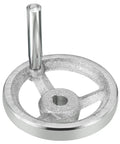 80mm Rotary Handwheel For Milling Machines And Lathes, Cast Iron Chrome Plated With Handy Handle, Silver Tone
