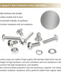 Stainless Steel M6 Pan Head Machine Screw Kit With Nuts And Washers, 102-Piece Assortment In 10/12/16/20/25/30/35mm Phillips Screws, Includes Spring And Flat Washers, Fully Threaded 304 Grade For Home Repairs.