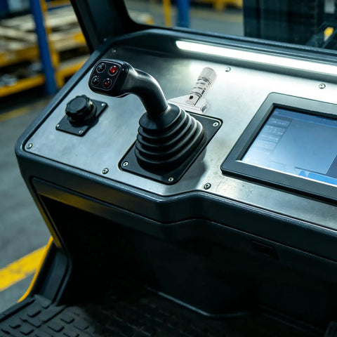 Heavy Duty Forklift Fork Locating Pins 3 Pack For 3 Ton hydraulic lift control panel with joystick and digital display.
