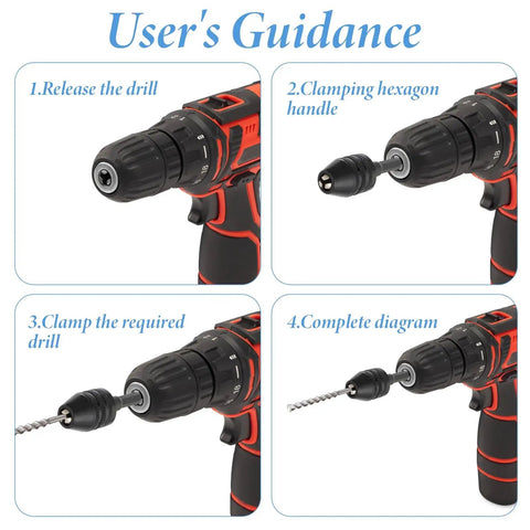 Two Pack Keyless Drill Chuck Adapter For Impact Driver 1 Quarter Inch Hex Shank Fast Change Converter Tool Attachment Extension DIY Friendly Wide Clamping Range From 0.3 To 6.5 mm And 0.3 To 3.6 mm user guidance steps
