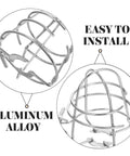 Rock Solid Fire Sprinkler Head Protector Cages 2 Pack, aluminum alloy, easy to install, close-up view of design.