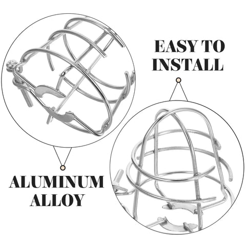 Rock Solid Fire Sprinkler Head Protector Cages 2 Pack, aluminum alloy, easy to install, close-up view of design.