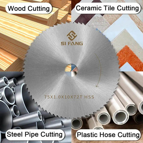 Three Inch HSS Circular Saw Blade With Three Eighth Inch Arbor 72 Tooth Multi Material Cutter for wood, ceramic tile, steel, and plastic