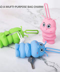 bqover portable microfiber cleaning cloth bag charm with silicone keychain; pink 8x8in, part of 3-pack (pink/blue/green)
