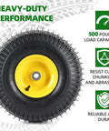 Exact Replacement Front Tire And Wheel Set 15x6-6 Tubeless For John Deere Riding Mowers And Lawn Tractors front view
