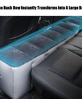 Dope Gap Filling Car Mattress For Tesla Cybertruck And Roadster Backseat Travel Bed With Ultra Soft Flocking and Crush Proof Build in vehicle, showing inflated surface.