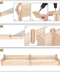 Assembly steps for Dual Section Divisible Wooden Raised Garden Bed 8 By 2 Feet Elevated Planter Box for backyard or patio