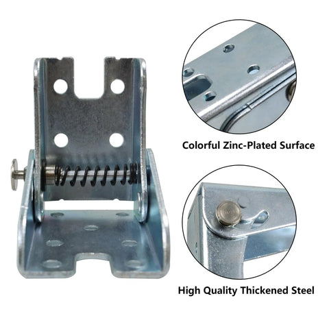 Heavy Duty Folding Hinge Bracket Pair With Self Locking Design And Rock Solid Table Leg Support For Home Shops And Workbenches Easy No Sweat Assembly with zinc-plated finish.