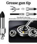 Grease Gun Needle Tip Kit 7 Pc With 5 Needle Tips, Rubber Adapter And Dispenser For Tight Spaces, Precision Lubrication
