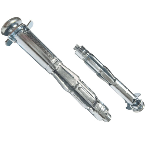 Hollow Wall Anchors Bolts 1/8 Inch Short 50 Pcs For Wall Thickness 3/8 To 1/2 Inch With Spider Leg Expansion Zinc Plated