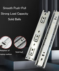 Full Extension Drawer Slides With Quiet Ball Bearing Tracks, Heavy Duty Side Mounted Rails For Dressers And Cabinets, Smooth Glide And Cushions, Noiseless Operation For Kitchen Wardrobes And More - close-up view