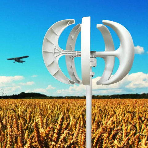 600W Lantern Type Vertical Wind Turbine With 5 Nylon Blades for Marine Boats and Solar Hybrid Street Lighting, 24V System