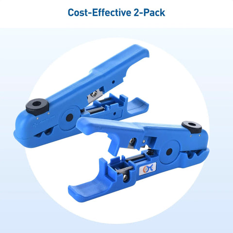 Two Pack Tough As Nails Wire Strippers For Thick Wires With Adjustable Blade For 8 To 16 AWG Cables Cutter Included