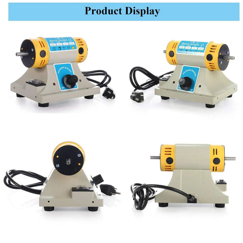 Portable Bench Polisher And Buffer For Jewelry Making, 350W Variable Speed 0 To 10000 RPM Mini Grinding Buffing Tool display.