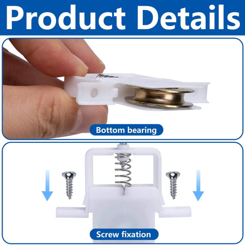 4 Pack Sliding Screen Door Roller Wheels For B691 And B695 With 1 Inch Concave Steel Ball Bearing Replacement Hardware