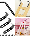 Heavy Duty Angled Bunk Bed Ladder Hooks 4 Pack With Mounting Screws Rock Solid Adjustable Steel Brackets for secure bunk setups