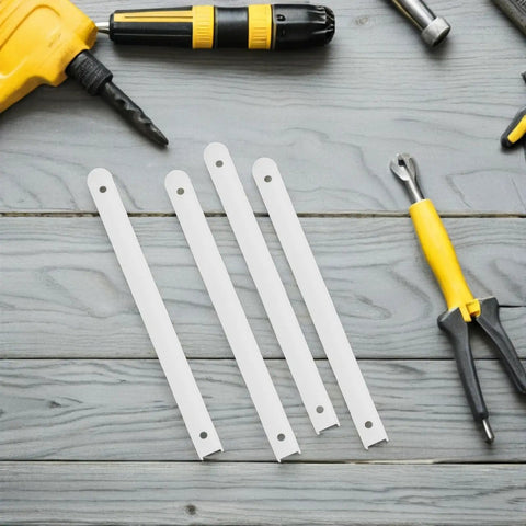 Four white rails from Three Piece Plastic Drawer Slide Set Built Tough With Quiet Smooth Action White Rails For Cabinets