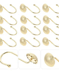Heavy Duty Shower Curtain Hooks Set 12 Pc Zinc Frosted Hemisphere Rings Glide Smoothly for Bathroom Rods Durable Rust Resistant
