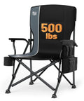 Oversized Folding Camping Chair With High Back Support 500 Lbs Capacity, extra wide seat, heavy duty steel frame, side pocket